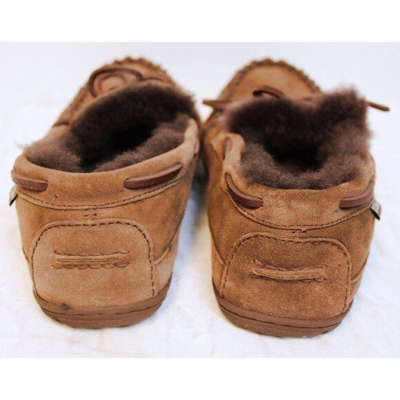 L.L. Bean Men\'s Brown Suede Slippers sz 10 Shearling Lined Wicked Good main image 4
